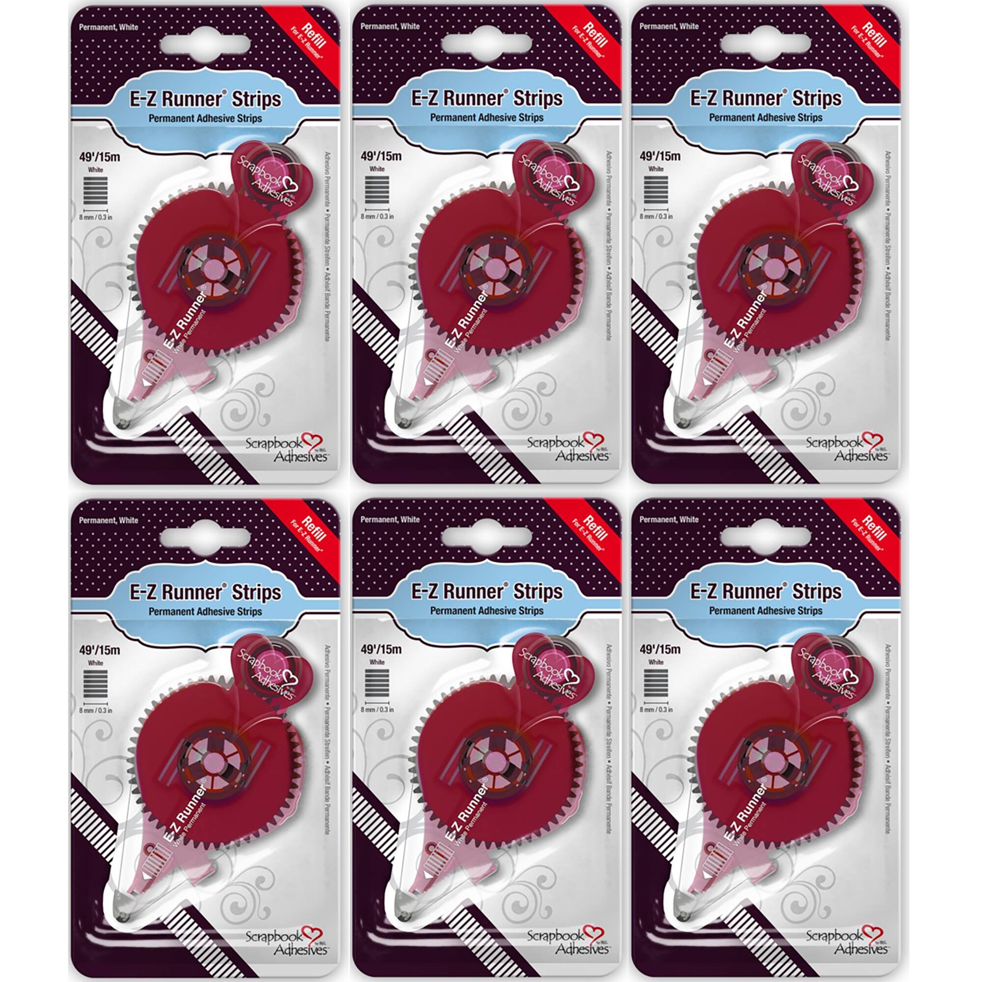 Scrapbook Adhesives by 3L® E-Z Runner® Permanent Strips Refills, 6ct.